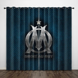Olympique de Marseille Curtains Pattern Blackout Window Drapes