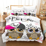 Cartoon Hand Painted Owl Bedding Sets Quilt Cover Without Filler
