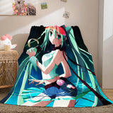 Hatsune Miku Cosplay Flannel Blanket Throw