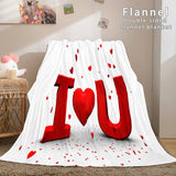 I LOVE You Bed Blanket Soft Flannel Blanket
