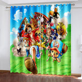 ONE PIECE Curtains Pattern Blackout Window Drapes
