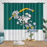 Anaheim Ducks Curtains Pattern Blackout Window Drapes Room Decoration