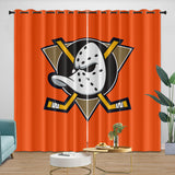 Anaheim Ducks Curtains Pattern Blackout Window Drapes Room Decoration