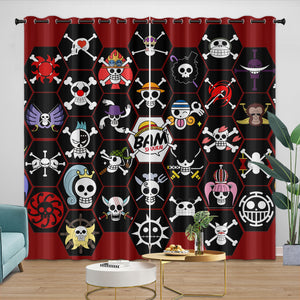 Anime One Piece Curtains Pattern Blackout Window Drapes
