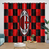 Associazione Calcio Milan Curtains Blackout Window Drapes Room Decoration