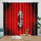 Associazione Calcio Milan Curtains Blackout Window Drapes Room Decoration