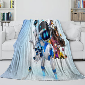 Astro Bot Blanket Flannel Throw Room Decoration