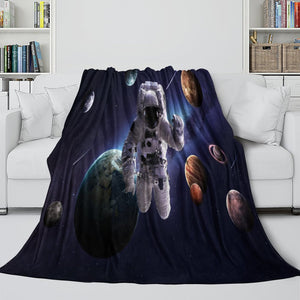 Astronaut Blanket Flannel Kids Room Throw