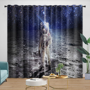 Astronaut Curtains Blackout Window Drapes Room Decoration