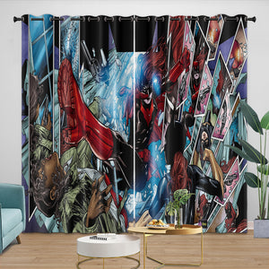 Batwoman Curtains Pattern Blackout Window Drapes Room Decoration
