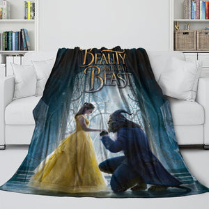 Beauty and the Beast Blanket Flannel Throw Room Decoration