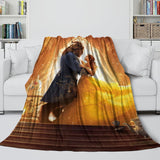 Beauty and the Beast Blanket Flannel Throw Room Decoration