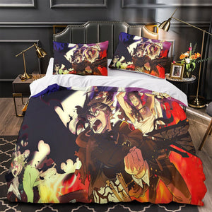 Black Clover Bedding Set Pattern Quilt Duvet Cover Without Filler