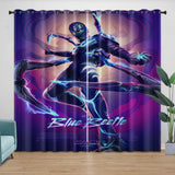 Blue Beetle Curtains Pattern Blackout Window Drapes
