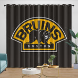 Boston Bruins Curtains Pattern Blackout Window Drapes Room Decoration