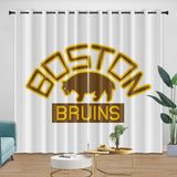Boston Bruins Curtains Pattern Blackout Window Drapes Room Decoration