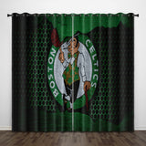 Boston Celtics Curtains Pattern Blackout Window Drapes