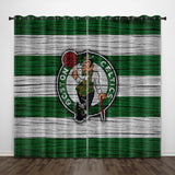 Boston Celtics Curtains Pattern Blackout Window Drapes