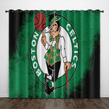 Boston Celtics Curtains Pattern Blackout Window Drapes