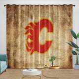 Calgary Flames Curtains Blackout Window Drapes Room Decoration