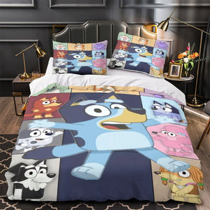 Cartoon Bluey Duvet Cover Pattern Bedding Set Room Decoration