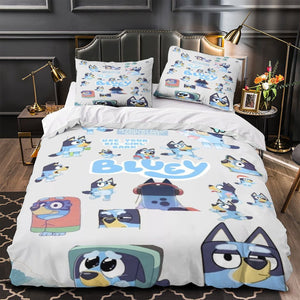 Cartoon Bluey Duvet Cover Pattern Bedding Set Room Decoration
