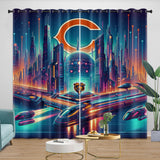 Chicago Bears Curtains Blackout Window Drapes Room Decoration