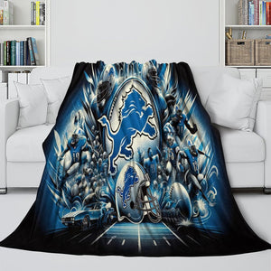 Detroit Lions Blanket Flannel Fleece Throw Kids Room Decoration