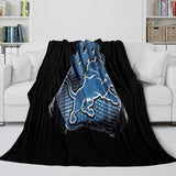 Detroit Lions Blanket Flannel Fleece Throw Room Decoration