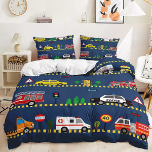 Digger Dump Truck Excavator Bedding Set Quilt Cover Without Filler