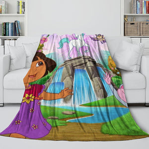 Dora the Explorer Blanket Flannel Fleece Throw Kids Room Decoration