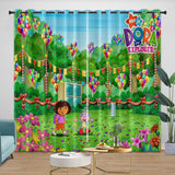 Dora the Explorer Curtains Blackout Window Drapes Kids Room Decoration