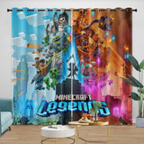 Game Pattern Minecraft Curtains Blackout Window Drapes Room Decoration