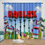 Game Pattren Roblox Curtains Blackout Window Drapes Room Decoration