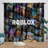 Game Pattren Roblox Curtains Blackout Window Drapes Room Decoration