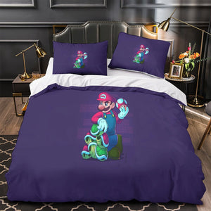 Game Super Mario Duvet Cover Kids Room Bedding Set Without Filler