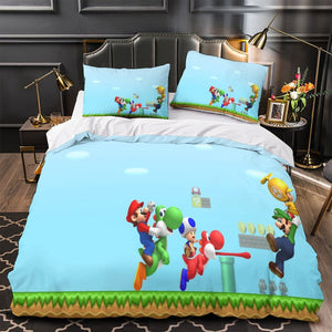 Game Super Mario Duvet Cover Pattern Bedding Set Without Filler