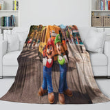 Game Super Mario Pattern Blanket Flannel Throw Kids Room Decoration