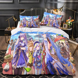 Genshin Impact Bedding Set Pattern Quilt Duvet Cover Without Filler