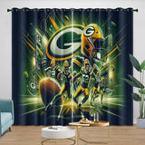 Green Bay Packers Curtains Blackout Window Drapes Room Decoration