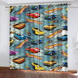 Hot Wheels Curtains Pattern Blackout Window Drapes