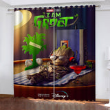 I Am Groot Curtains Pattern Blackout Window Drapes