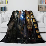 Iron Man Blanket Pattern Flannel Throw Kids Room Decoration