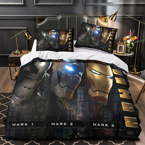 Iron Man Duvet Cover Kids Room Bedding Set Without Filler