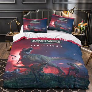 Jurassic World Duvet Cover Dinosaur Pattern Bedding Set Without Filler