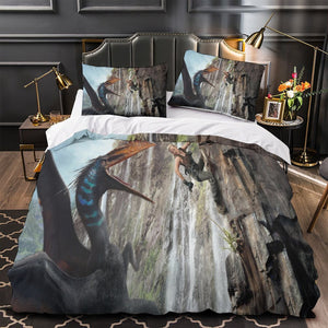 Jurassic World Rebirth Duvet Cover Dinosaur Bedding Set Without Filler