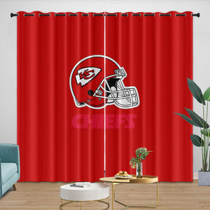 Kansas City Chiefs Curtains Blackout Window Drapes Kids Room Decoration