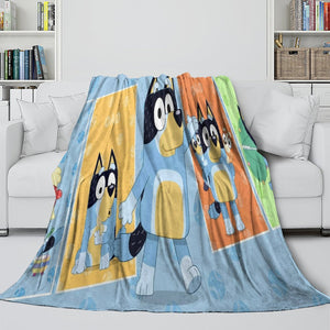 Kids Room Decoration Bluey Blanket Pattern Flannel Throw