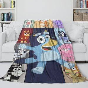 Kids Room Decoration Bluey Blanket Printed Flannel Throw