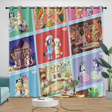 Kids Room Decoration Bluey Curtains Pattern Blackout Window Drapes